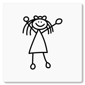 WC dívky, 100x100mm, bílá, Nevada